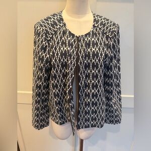 J. Crew Navy and White Patterned Jacket